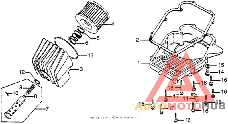 Oil filter + oil pan