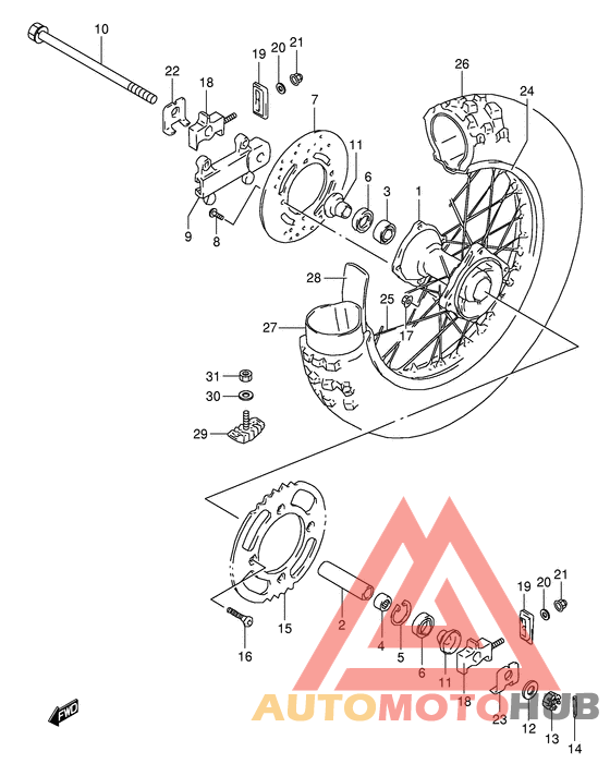 Rear wheel complete assy