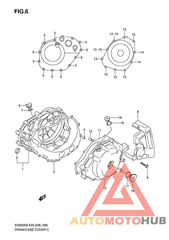 Crankcase cover ass`y  (v