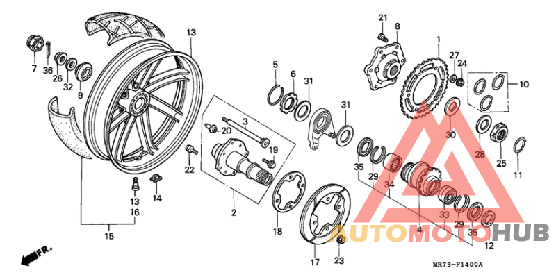 Rear wheel complete assy