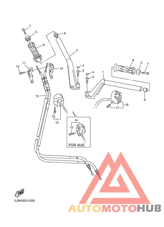 Steering handle. cable