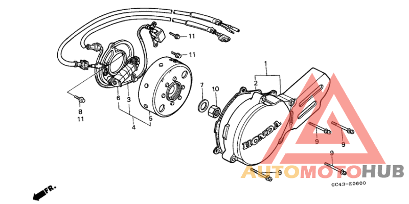 Left crankcase cover/ generator
