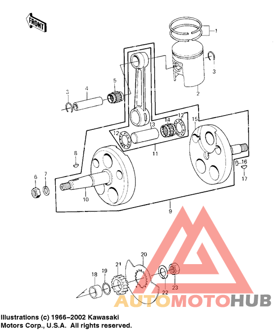Crankshaft/piston/rotary valve