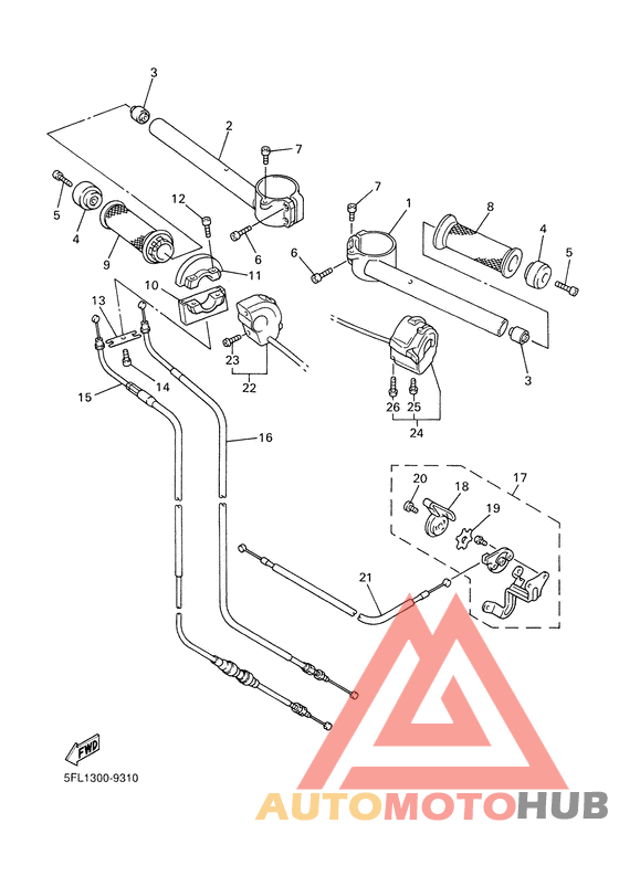 Steering handle. cable