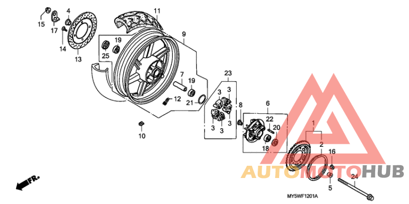 Rear wheel complete assy