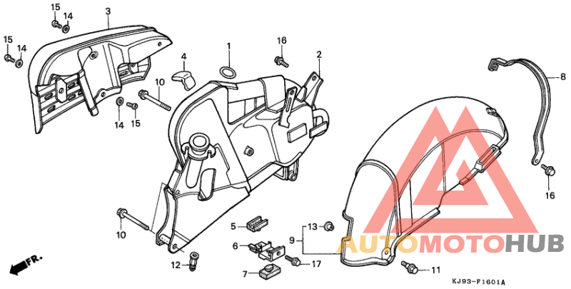 Rr. fender/ex. muffler