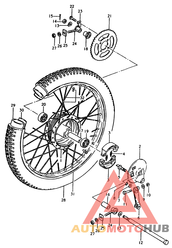 Rear wheel complete assy