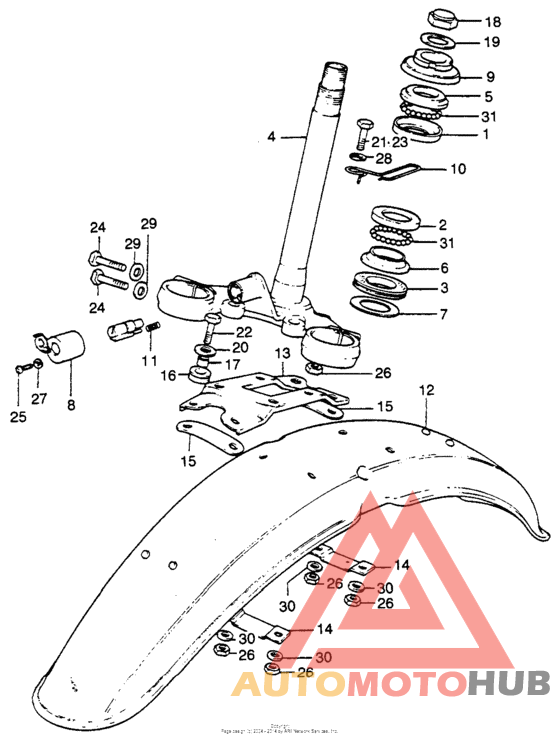 Steering stem + front fender
