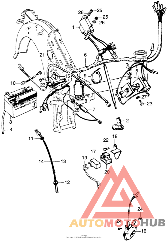 Wire harness + battery