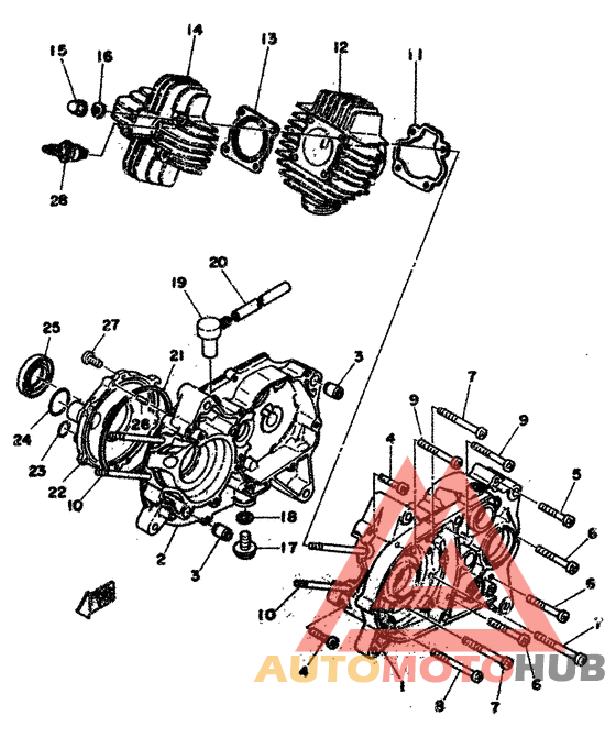 Crankcase. cylinder