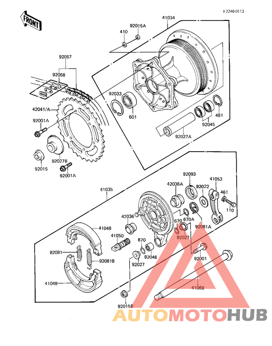 Rear hub/brake/chain