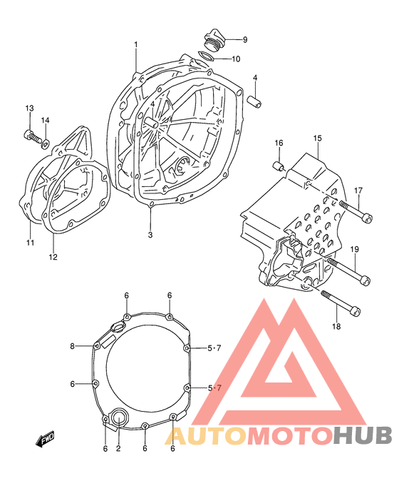 Crankcase cover ass`y  (v
