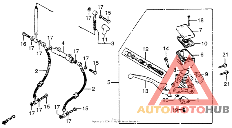 Front brake master cylinder 81-82