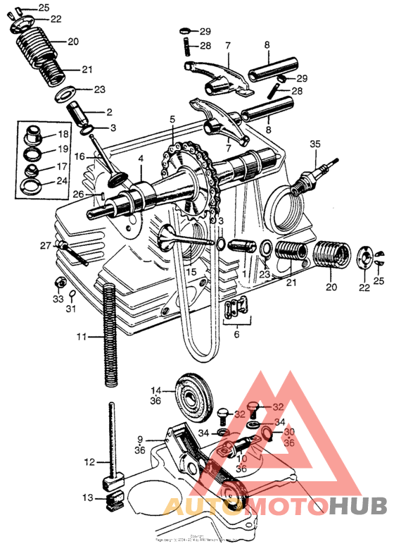 Распределительный вал и клапана