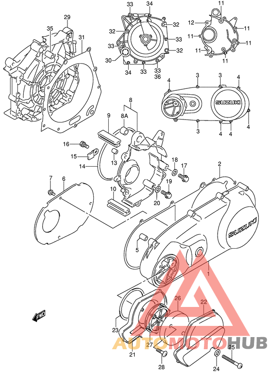 Crankcase cover ass`y  (v