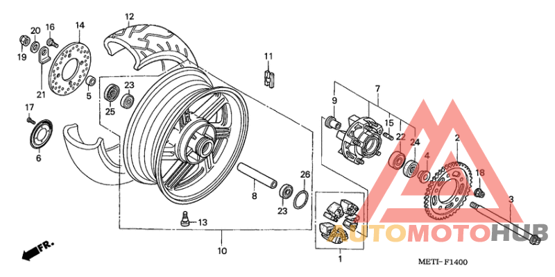 Rear wheel complete assy
