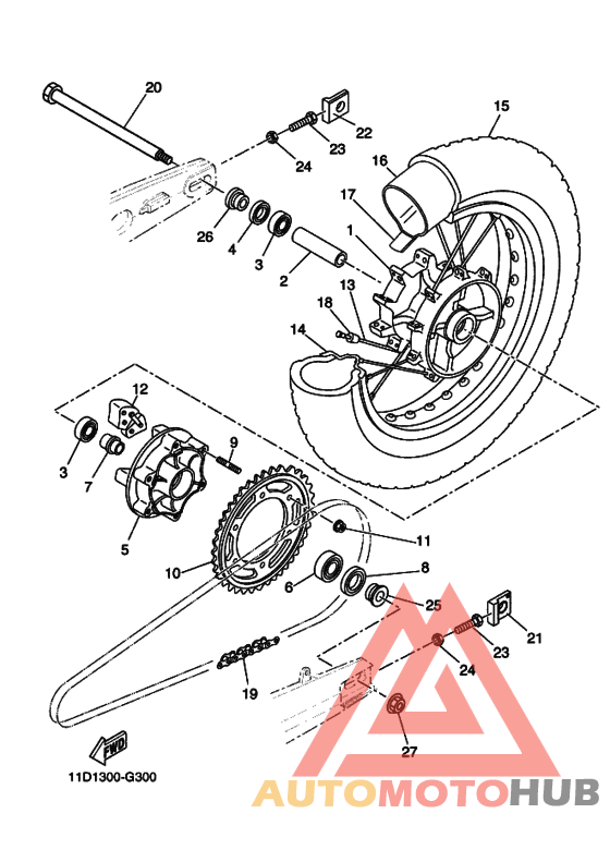 Rear wheel complete assy