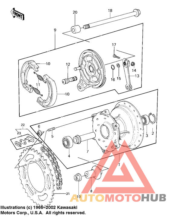 Rear hub/brake/chain