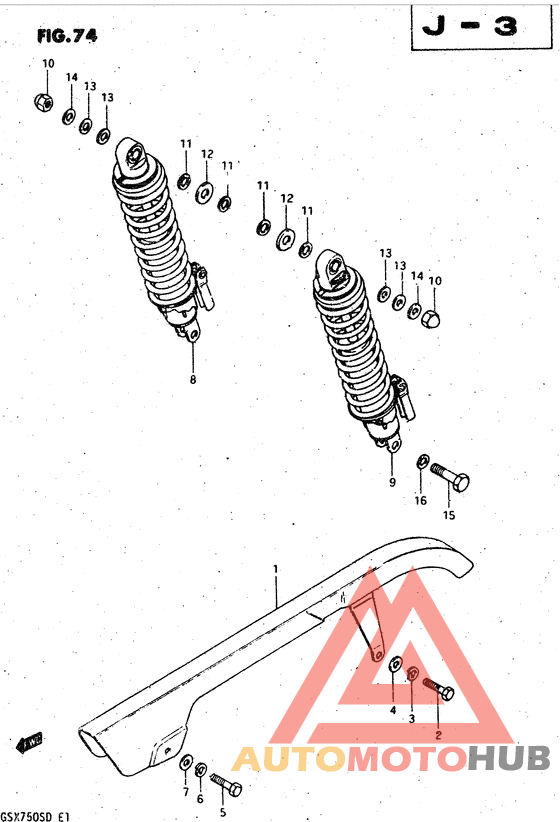 Chain case - rear shock absorber