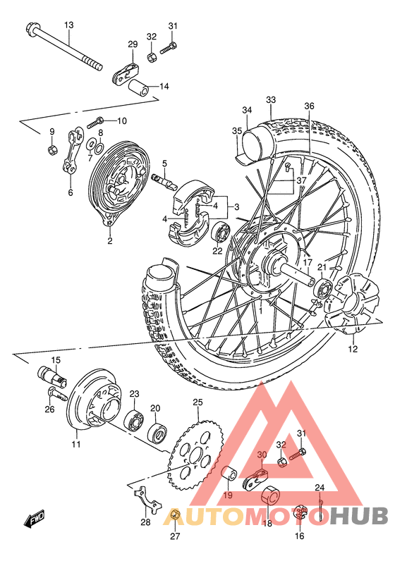 Rear wheel complete assy