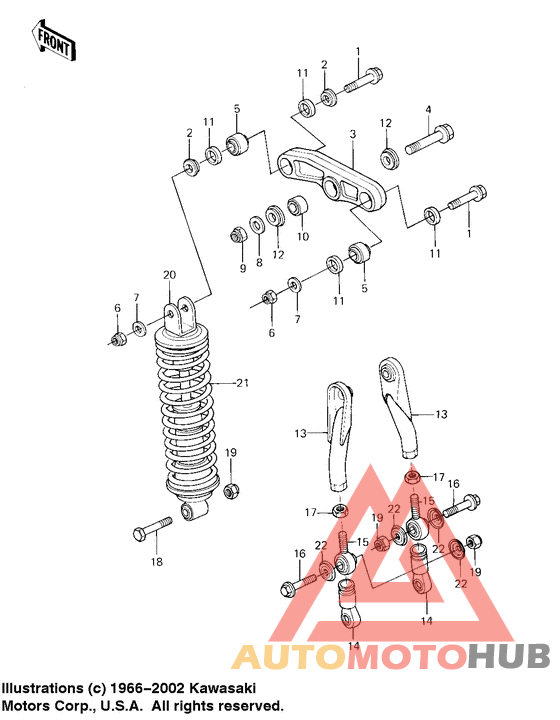 Rear suspension/shock absorber