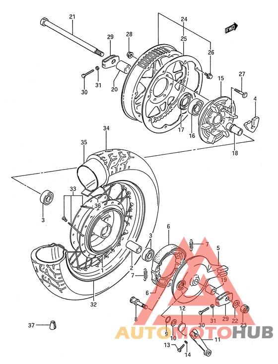 Rear wheel complete assy