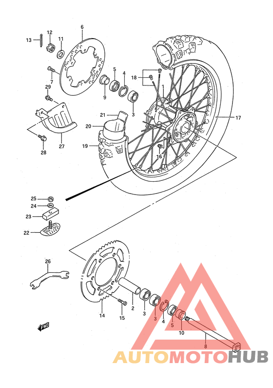 Rear wheel complete assy