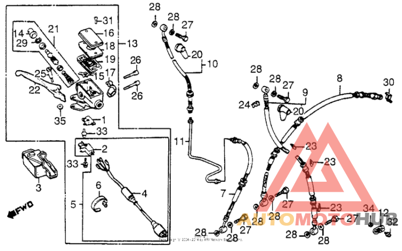 Fr. brake master cyl.