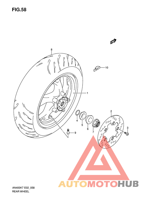 Rear wheel complete assy