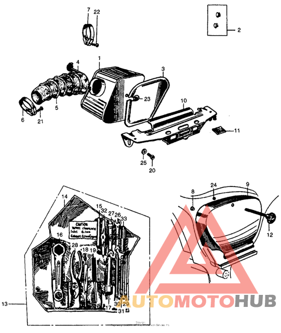 Air cleaner + tool set