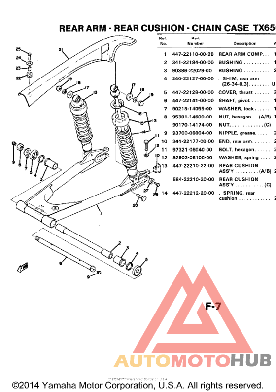 Rear arm cushion chain case