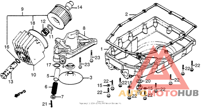 Oil filter + oil pan