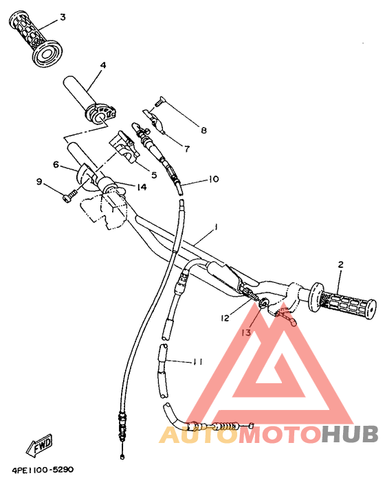 Steering handle. cable