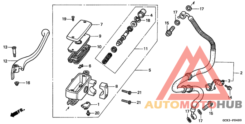 Fr. brake master cylinder