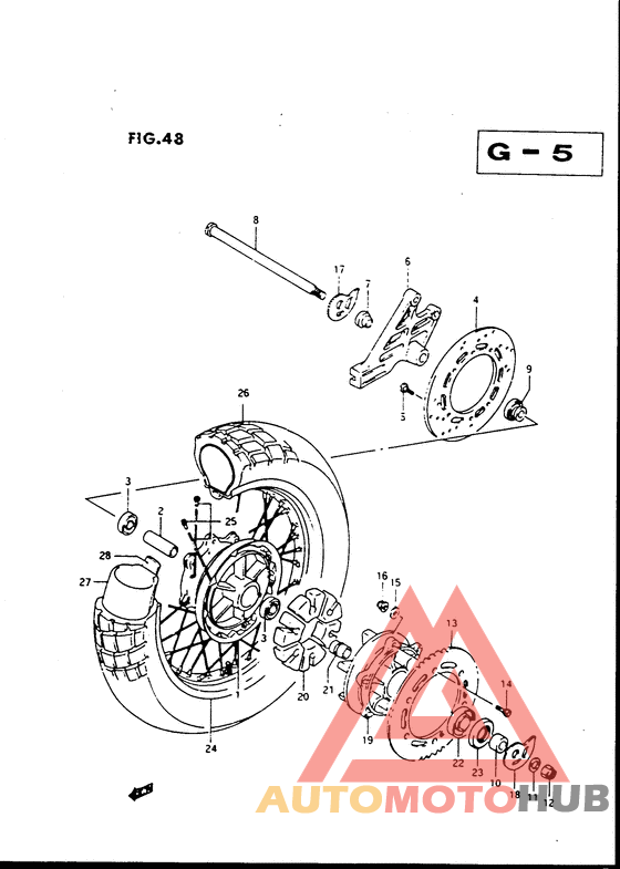 Rear wheel complete assy