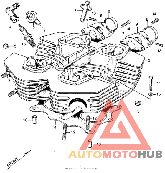 Cylinder head + spark plug