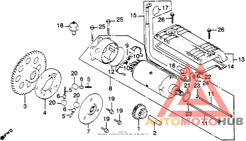 Starting motor + starting clutch