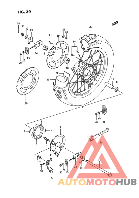 Rear wheel complete assy
