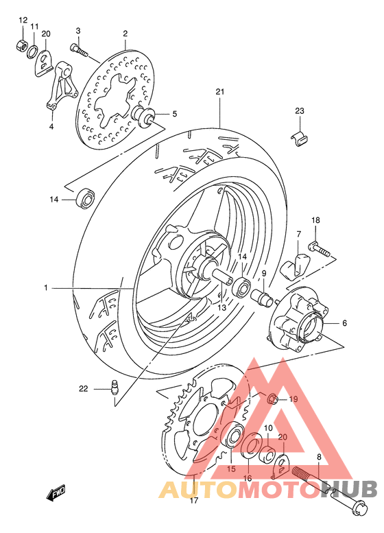 Rear wheel complete assy