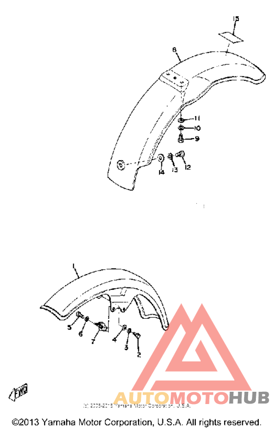 Front fender-rear fender