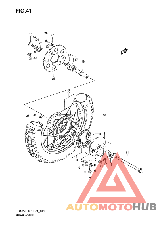 Rear wheel complete assy
