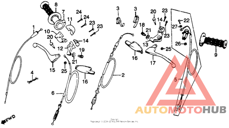 Handle lever + switch + cable