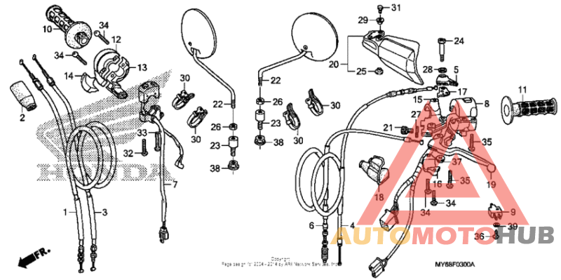 Handle lever + switch + cable