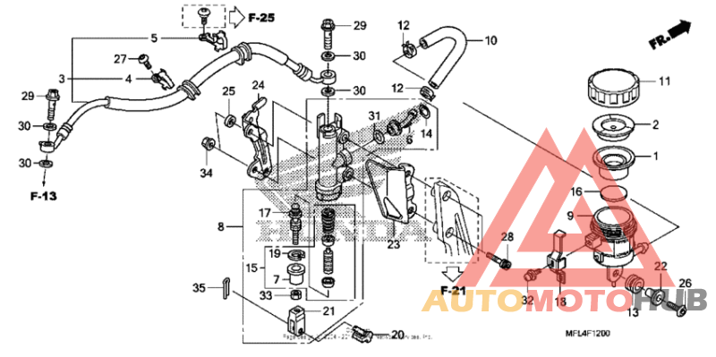 Rear brake master cylinder (cbr1000rr)