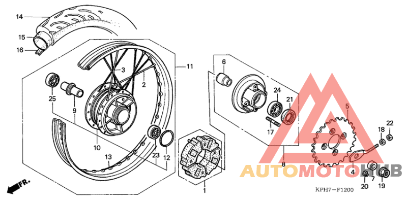 Rear wheel complete assy
