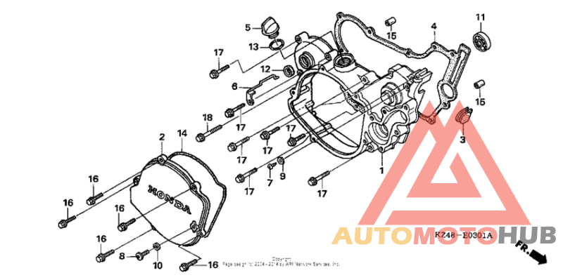 Right crankcase cover ('05-'07)