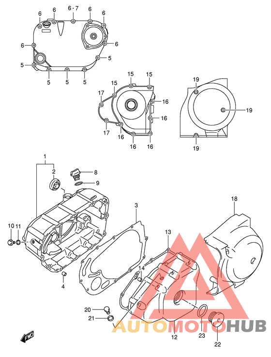 Crankcase cover ass`y  (v