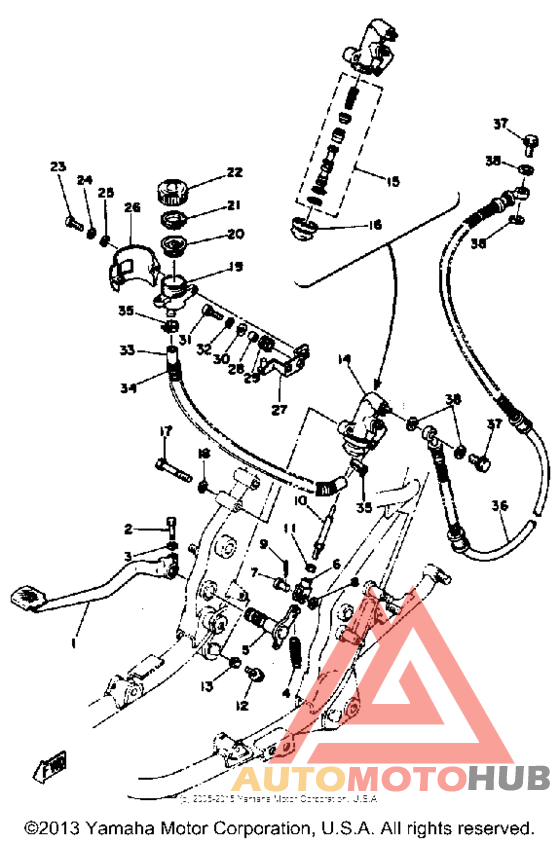 Brake pedal-rear master cylinder