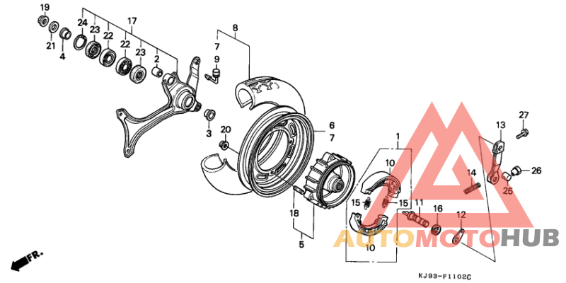 Rear wheel complete assy