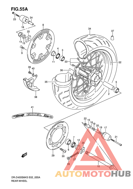 Rear wheel complete assy